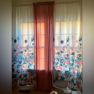 Three 95” length curtain